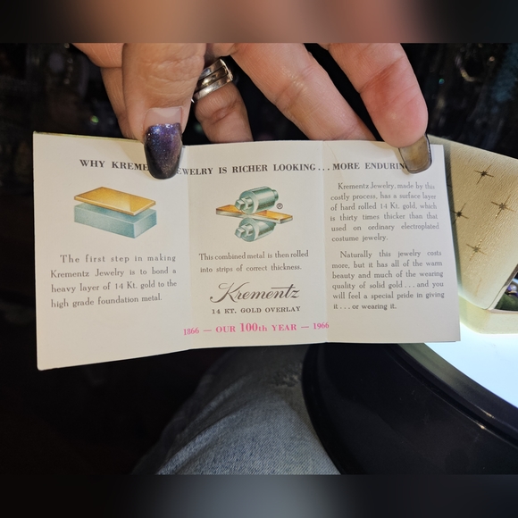 Krementz Pansy 14K gold-packed earplug w/ original box Vintage American Antique - Picture 8 of 9